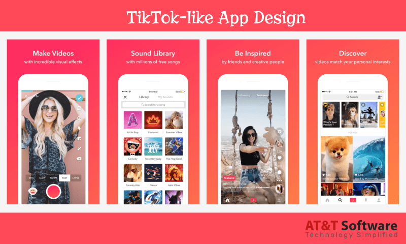 tik tok like app UI/UX design