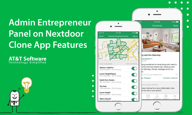 Admin Entrepreneur Panel on Nextdoor Clone App Features
